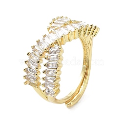 Brass Micro Pave Cubic Zirconia Rings, Long-Lasting Plated, Real 18K Gold Plated, Cadmium Free & Lead Free, Clear, 1.5~9.5mm, Inner Diameter: 17~22mm(RJEW-E077-06G)