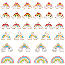 Nbeads 60Pcs 6 Style Alloy Enamel Pendants, Rainbow, Mixed Color, 10pcs/style(ENAM-NB0001-53)