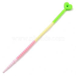 Heart Silicone Cable Ties, Tie Wraps, Reusable Zip Ties, Lime, 210x19x7mm(SIL-T057-01K)