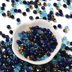 Glass Beads Strands, Faceted, Rondelle, Medium Blue, 6x5mm, Hole: 1mm, about 280pcs/60g(EGLA-A034-SM6mm-36)