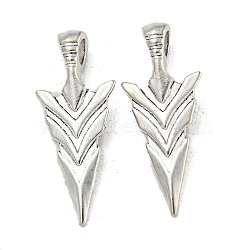 Tibetan Style Alloy Pendants, Cadmium Free & Lead Free, Arrow, Antique Silver, 46x19x9mm, Hole: 6mm, about 160pcs/1000g(TIBEP-R304-049AS-LF)