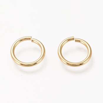 Brass Open Jump Ring, Long-Lasting Plated, Real 18K Gold Plated, 15 Gauge, 13x1.5mm, Inner Diameter: 10mm