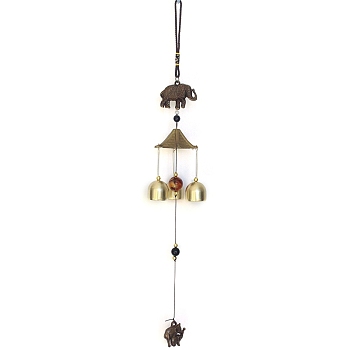 Alloy Wind Chime, for Home Garden Hanging Decorations, Elephant, 400mm