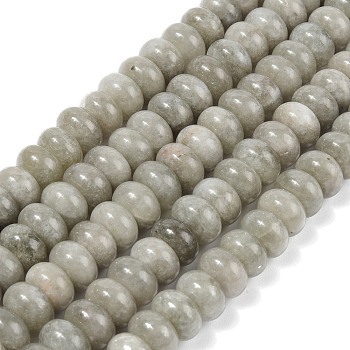 Dyed Natural White Jade Beads Strands, Rondelle, Light Grey, 10x6mm, Hole: 1.2mm, about 63pcs/strand, 14.88''(37.8cm)