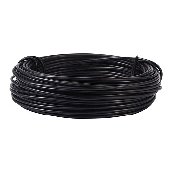 Yilisi 1 Roll Round Iron Wire, with Plastic-coated, Gardening Suuplies, Black, 2.5mm, about 21.87 yards(20m)/roll, 1 roll