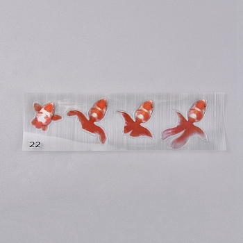 Waterproof Fish Pattern 3D Resin Decorations Stickers, for Silicone Resin Molds Filling Materials, DIY Handmade Scrapbook Photo Albums, Red, 20~20.3x6~6.5cm