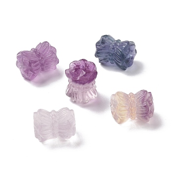 Natural Fluorite Beads, Lotus, 15~17x12~12.5mm, Hole: 1.6mm
