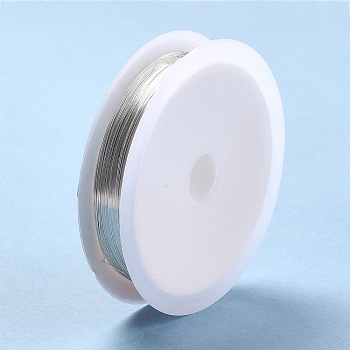 Copper Jewelry Wire, Long-Lasting Plated, Platinum, 22 Gauge, 0.6mm, about 19.68 Feet(6m)/roll