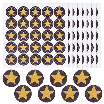 PVC Plastic Waterproof Stickers, Dot Round Self-adhesive Decals, for Helmet, Laptop, Cup, Suitcase Decor, Star Pattern, 195x195mm, 25pcs/sheet