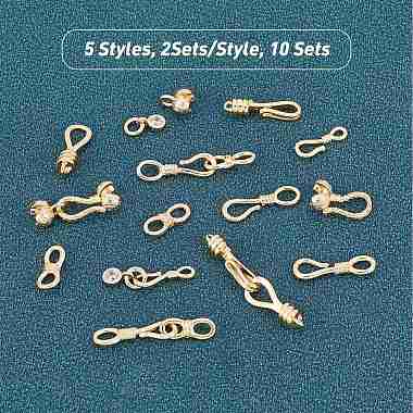 PandaHall Elite 10 Sets 5 Style Brass Hook and S-Hook Clasps(KK-PH0003-69)-5