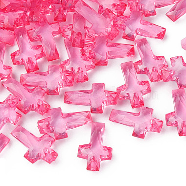 Hot Pink Cross Acrylic Pendants