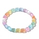 Bracelet extensible en perles ovales en sélénite naturelle teinte pour femmes(BJEW-I312-03A)-3
