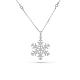 TINYSAND Christmas 925 Sterling Silver Cubic Zirconia Snowflake Pendant Necklace(TS-N007-S-19)-1