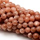 Grade AAA Natural Gemstone Sunstone Round Beads Strands(G-E251-34-6mm)-2