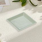 1Pc Porcelain Jewelry Plates, Home Decorations, Square, Light Green, 101x101x26mm(ODIS-LP0001-17A)