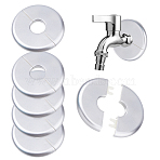 Plastic Radiator Escutcheon Water Pipe Cover, Plumbing Cover Plates, Silver, 80x8mm, hole: 23mm, inner diameter: 76mm(KY-WH0083-001-A02)