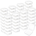 Transparent Plastic Box, for Ear Nuts, Earring, Rings, Rectangle, Clear, 4x3.5x1.85cm(CON-WH0085-93)
