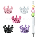 30Pcs 5 Colors Alloy Crown European Beads, Large Hole Beads, Mixed Color, 10.5~11.5x6~6.5mm, Hole: 5.5mm, 6pcs/color(FIND-YW0011-91)
