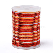 Segment Dyed Polyester Thread, Braided Cord, Colorful, 1mm, about 7.65 yards(7m)/roll(NWIR-I013-B-09)