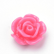 Resin Cabochons, Rose Flower, Cerise, 10x5mm, Bottom: 7~8mm(CRES-Q197-29K)
