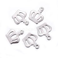 304 Stainless Steel Charms, Crown, Stainless Steel Color, 13x11x0.6mm, Hole: 1.4mm(STAS-O110-04P)