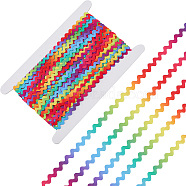 25M Rainbow Color Polypropylene Ribbon, Wave Pattern, Clothing Accessories, Colorful, 1/4 inch(8mm)(OCOR-GF0002-79)