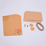 Vintage Retro Writing Letter Stationery & Blank Mini Paper Envelopes Kits, with Alloy Pendants and Jute Twine, for Birthday Party Invitation Card Making, Peru, 210x145x0.1mm(DIY-WH0184-24F)