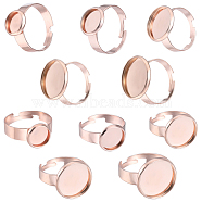10Pcs 5 Size Adjustable 201 Stainless Steel Finger Rings Components, Bezel Cup Ring Settings, Flat Round, Rose Gold, Inner Diameter: 17.5~18mm, Tray: 8~16mm, 2Pcs/size(RJEW-BBC0001-10)