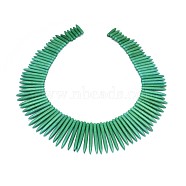 Synthetic Turquoise Graduated Spike Beads Strands, Tusk Shape, Green, 20~49x4.5~5mm, Hole: 1.2mm, about 99pcs/strand, 16.9~17.7 inch(43~45cm)(G-F604-10C)