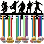 Acrylic Medal Holder, Medals Display Hanger Rack, with Standoff Pins, Medal Holder Frame, Football, 127x290x10mm, Hole: 8mm(AJEW-WH0296-066)