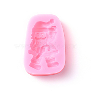 Christmas Santa Claus Shape DIY Food Grade Silicone Statue Molds, Fondant Molds, For DIY Cake Decoration, Chocolate, Candy, Portrait Sculpture UV Resin & Epoxy Resin Jewelry Making, Random Single Color or Random Mixed Color, 75x50x16mm(X-AJEW-P046-41)