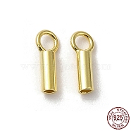 925 Sterling Silver Cord Ends, End Caps, Column, Golden, 6x2.5x1.5mm, Hole: 1.6mm, Inner Diameter: 1mm(STER-P055-01A-G)