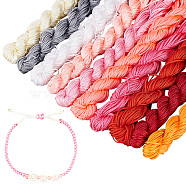 Elite 10 Bundles 10 Colors Nylon Chinese Knotting Cord, Nylon String for Beading Jewelry Making, Mixed Color, 1mm, about 24m/bundle, 1 bundle/color(NWIR-PH0002-06B-01)