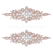 Flower Glass Crystal Rhinestone Applques, for Bridal Dress, Belt, Crystal, 95x240x5mm(DIY-WH0304-643B)