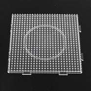 Square ABC Plastic Pegboards used for 5x5mm DIY Fuse Beads, Clear, 138x138x5mm(X-DIY-Q009-02)