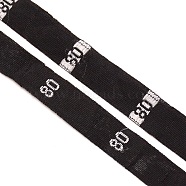 Polyester Size Label(80), for Children Garment Accessories, Black, 11x0.4mm, about 500pcs/bundle(DIY-WH0304-181A)