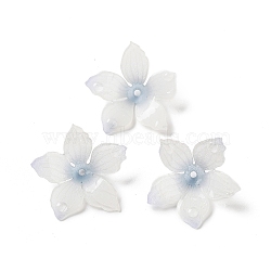 Opaque Acrylic Bead Cap, Flower, Light Sky Blue, 31~32x33x9~10mm, Hole: 2.4mm(SACR-C006-02D)