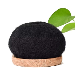 Silk Mohair soft Yarn, for Weaving, Knitting & Crochet, Black, 1.5~2mm, about 25g/Skein(PW-WGA4130-26)