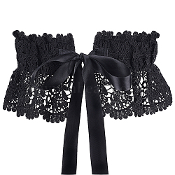 Polyester Bowknot Wide Elastic Corset Belts, Lace-up Waist Belt for Women Girl, Black, 26-3/8 inch(67cm)(AJEW-WH0248-31B)