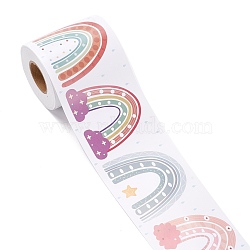 Rainbow Bulletin Board Border Stickers Roll, Printed Rainbow Trim Border Decor, for Bulletin Chalkboard Wall Decoration, Colorful, 7.6x6.7x0.01cm(DIY-K038-02)