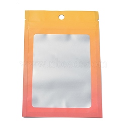 Plastic Zip Lock Bag, Gradient Color Storage Bags, Self Seal Bag, Top Seal, with Window and Hang Hole, Rectangle, Orange, 15x10x0.25cm, Unilateral Thickness: 3.9 Mil(0.1mm), 95~100pcs/bag(OPP-H001-01B-03)