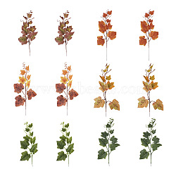 Crafans 30Pcs 6 Colors Artificial Plastic Maple Leaf, for Wedding Party Home Room Decorations, Mixed Color, 320~335x170~182x3~4mm, 5pcs/color(AJEW-CF0001-03)