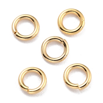Rack Plating Brass Jump Rings, Open Jump Rings, Long-Lasting Plated, Real 24K Gold Plated, 5.5x1mm, Inner Diameter: 3mm