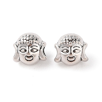 Tibetan Style Alloy Beads, Cadmium Free & Lead Free, Buddha Head, Antique Silver, 7x7.5x6.2mm, Hole: 1.9mm, about 1219pcs/1000g