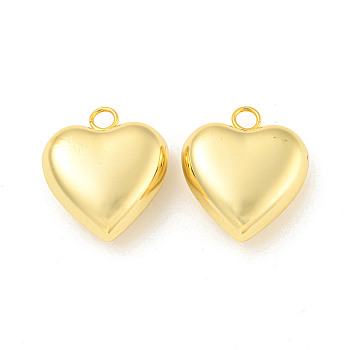 Valentine's Day 304 Stainless Steel Pendants, Heart Charm, Real 18K Gold Plated, 29x25x11mm, Hole: 4mm