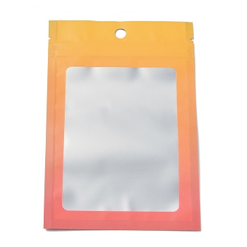 Plastic Zip Lock Bag, Gradient Color Storage Bags, Self Seal Bag, Top Seal, with Window and Hang Hole, Rectangle, Orange, 15x10x0.25cm, Unilateral Thickness: 3.9 Mil(0.1mm), 95~100pcs/bag