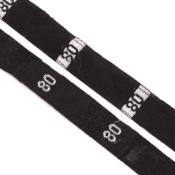 Polyester Size Label(80), for Children Garment Accessories, Black, 11x0.4mm, about 500pcs/bundle