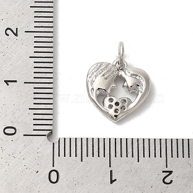 Valentine's Day Rack Plating Brass Clear Cubic Zirconia Pendants(KK-Z056-12P)-3