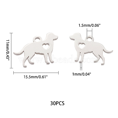 304 Stainless Steel Puppy Charms(STAS-UN0003-82)-3