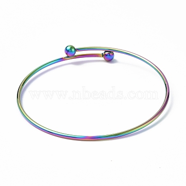 Placage ionique (ip) réglable 304 fabrication de bracelet de manchette en fil d'acier inoxydable(MAK-F286-02MC)-3